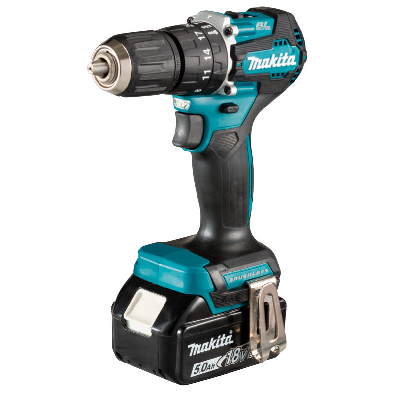 Rotomartillo Atornillador Inalámbrico DHP487YX2B 1/2" 18V c/carg,2 Baterías Litio Makita