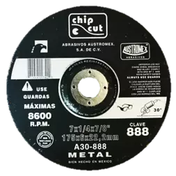 Disco 888 para desbaste de Metal 7”
