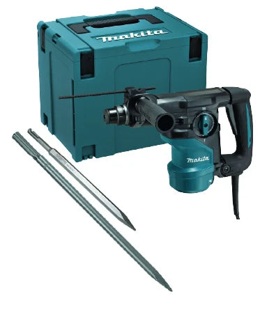 Rotomartillo SDS PLUS HR3001CJ 3/16" 1,050W 0-4,500ipm, 3.6J torq c/Estuche + 2 Cinceles Regalo Makita