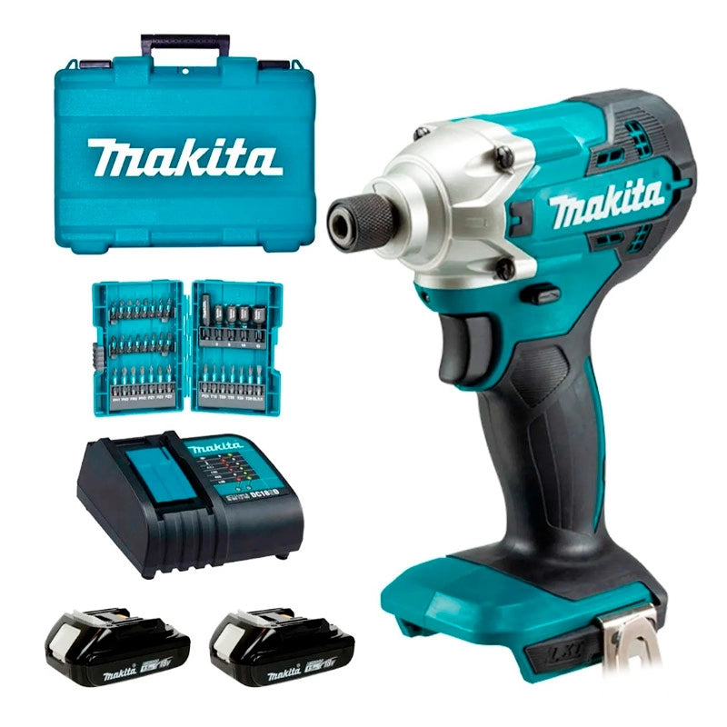 Atornillador de Impacto Inalámbrico DTD156SYE ¼" 18V 0-3,000imp c/cargador ,2 Baterías 1.5A.h, Maletín Makita