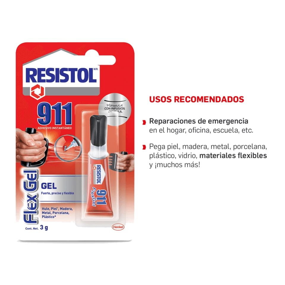 Resistol 911 Flex Gel Pegamento Instantáneo 3gr