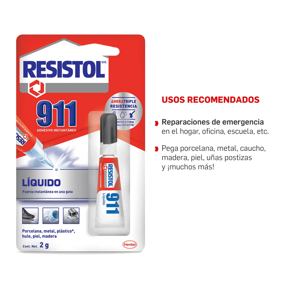 Resistol 911 Líquido Pegamento Instantáneo 2gr
