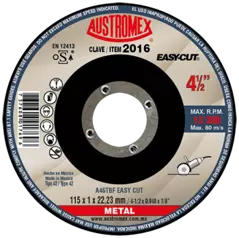 Disco 2016 para corte de metal 4 -1/2”