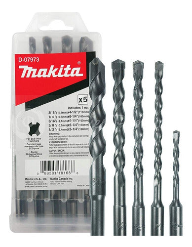 Juego de Brocas para Concreto (5piezas) D-07993 Makita