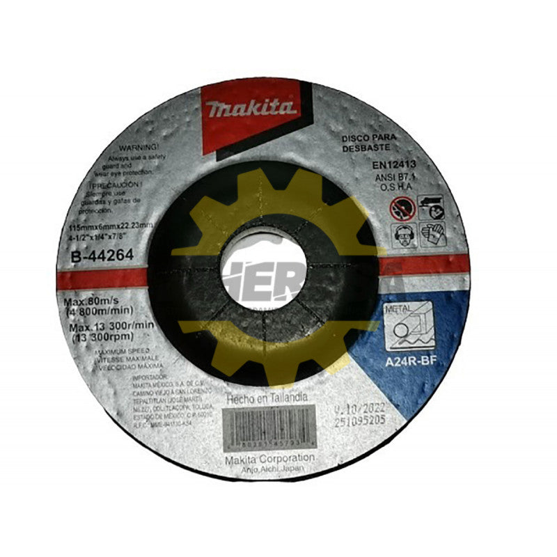 Disco Abrasivo 41/2" Desbaste B-44264 Makita