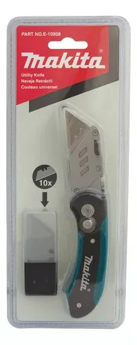 Navaja Plegable Retráctil Cambio Rápido c/Set Repuestos E-10908 Makita