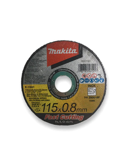 Disco Abrasivo 41/2" Corte Metal Inox E-11841 Makita