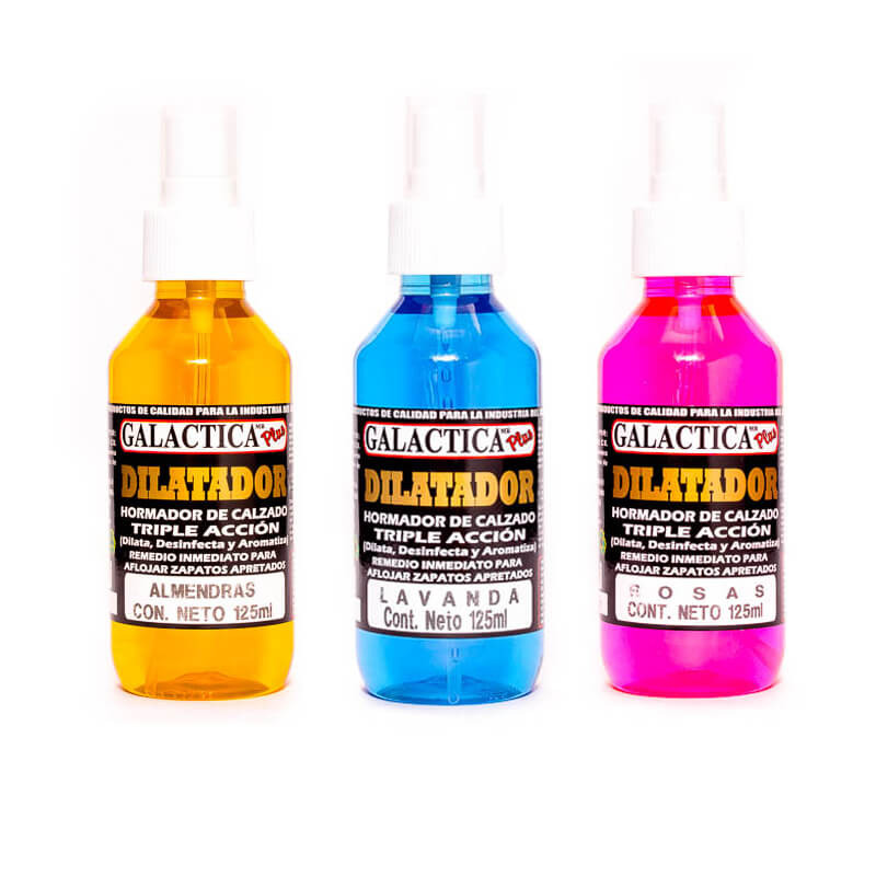 Dilatador/Hormador de Calzado triple acción 125ml c/Atomizador Galáctica Plus