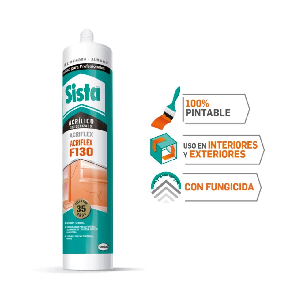 SISTA F130 ACRIFLEX sellador de acrílico Cartucho 300ml (Blanco)