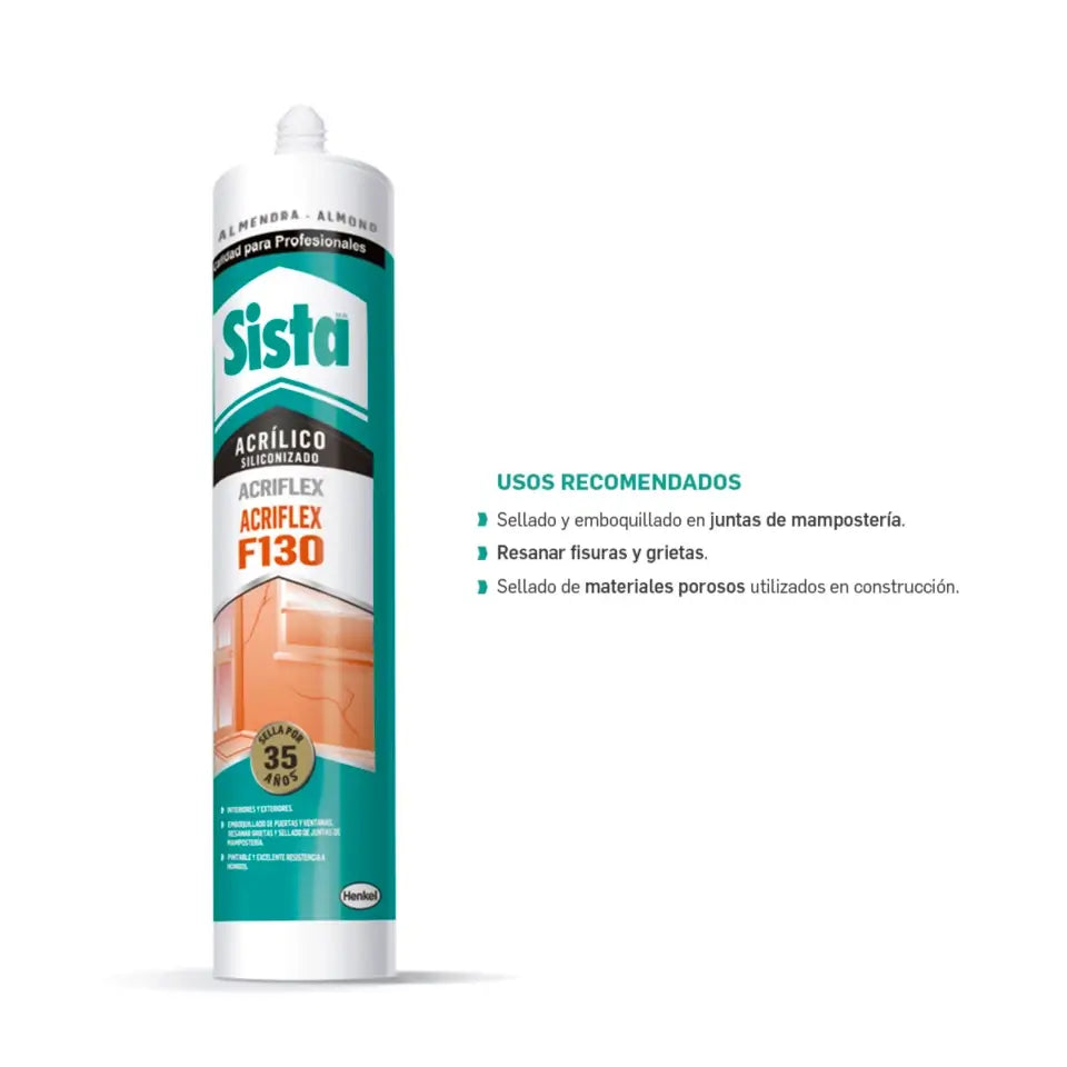 SISTA F130 ACRIFLEX sellador de acrílico Cartucho 300ml (Blanco)