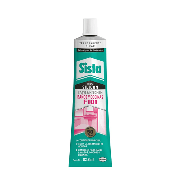 SISTA F101 Baños y Cocinas Tubo 82.8ml (Transparente)