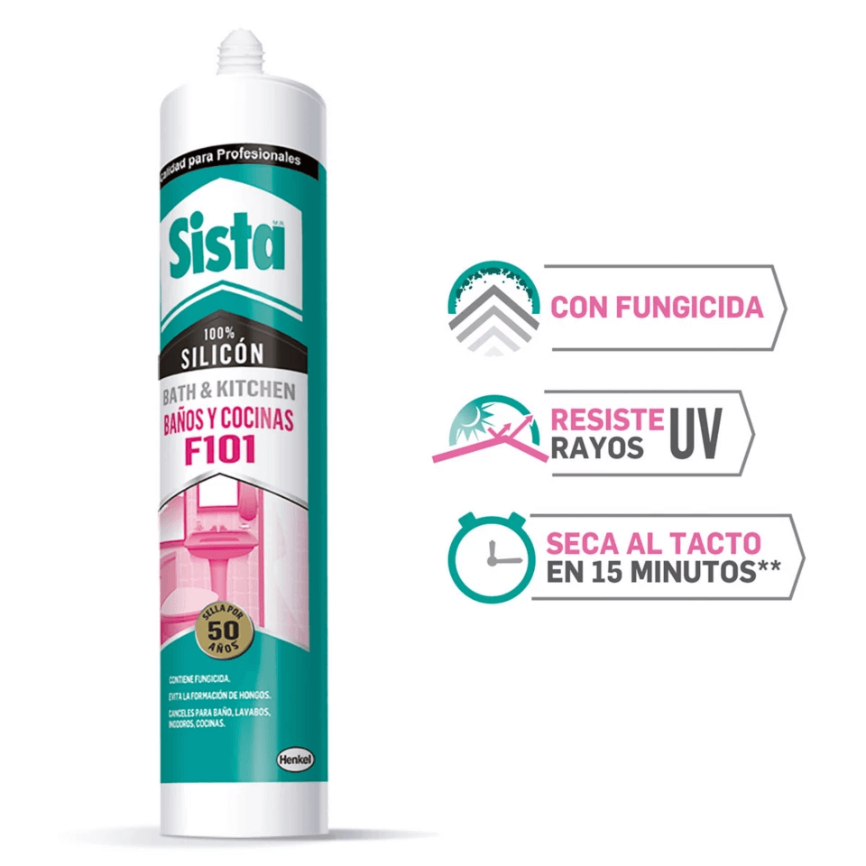 SISTA F101 Baños y Cocinas Cartucho 300ml (Blanco)