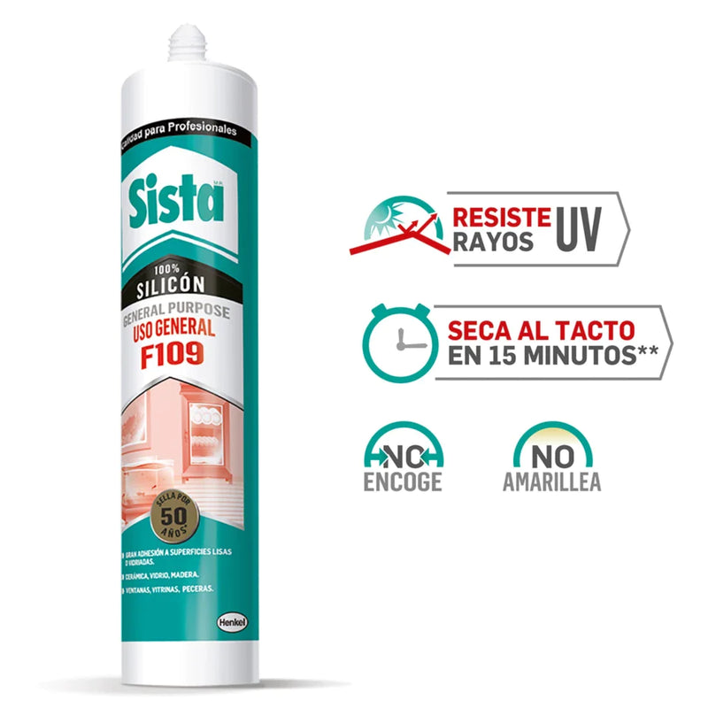 SISTA F109 sellador Uso General Cartucho 300ml (Blanco)