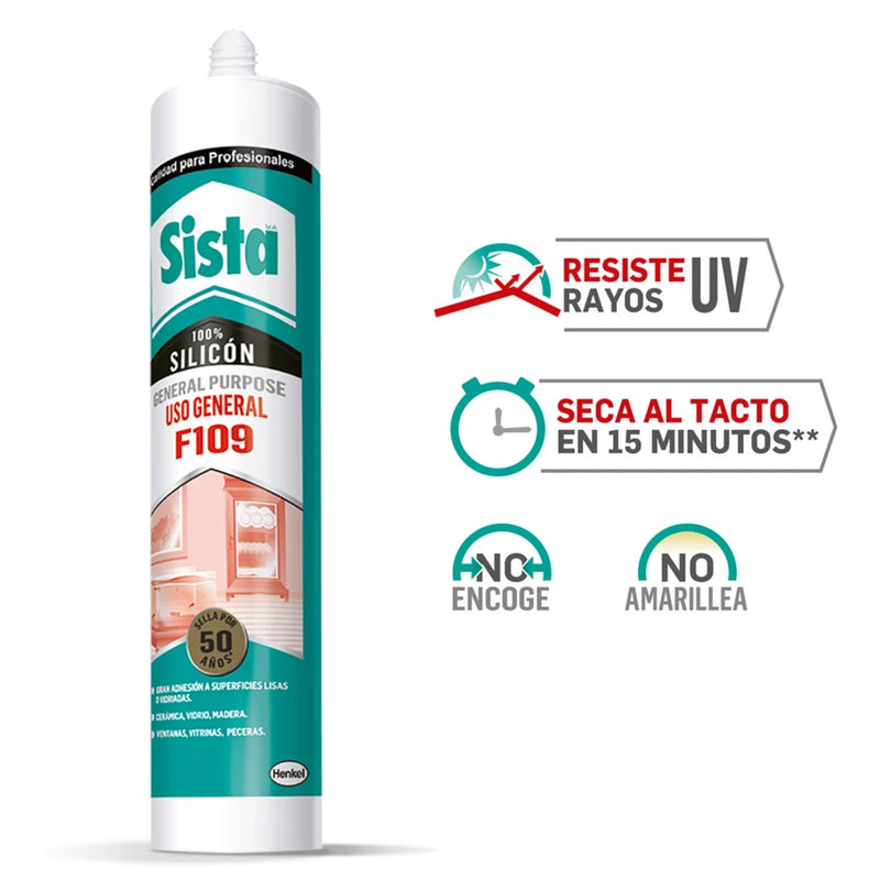 SISTA F109 sellador Uso General Tubo 82.8ml (Transparente)