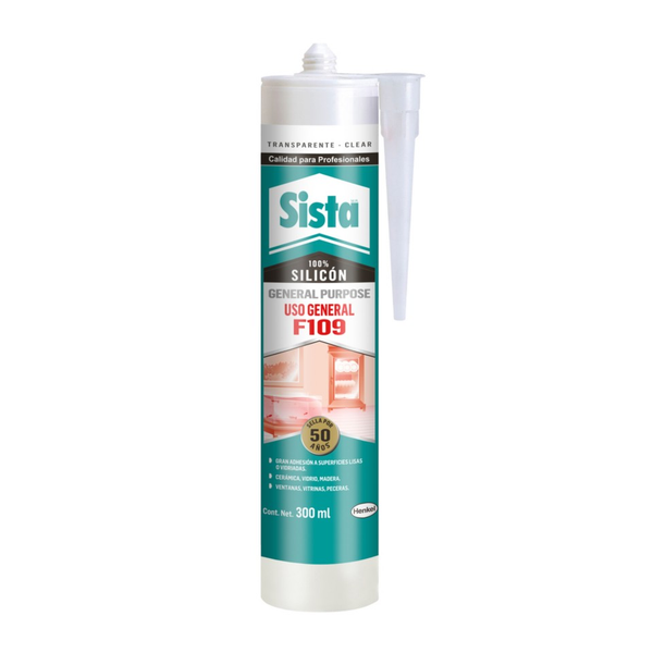 SISTA F109 sellador Uso General Cartucho 300ml (Negro)