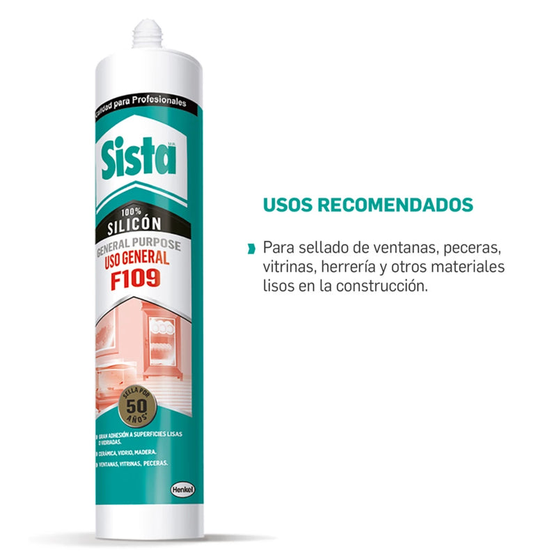 SISTA F109 sellador Uso General Tubo 82.8ml (Transparente)