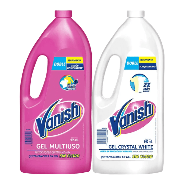 Vanish Quitamanchas en Gel Pack Color Protect + Crystal White x925ml c/u